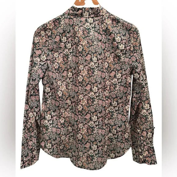 NWT J. Crew Liberty Fabric White Garden Slim Perfect Button Down Shirt Size 4 - Picture 2 of 13